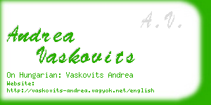 andrea vaskovits business card